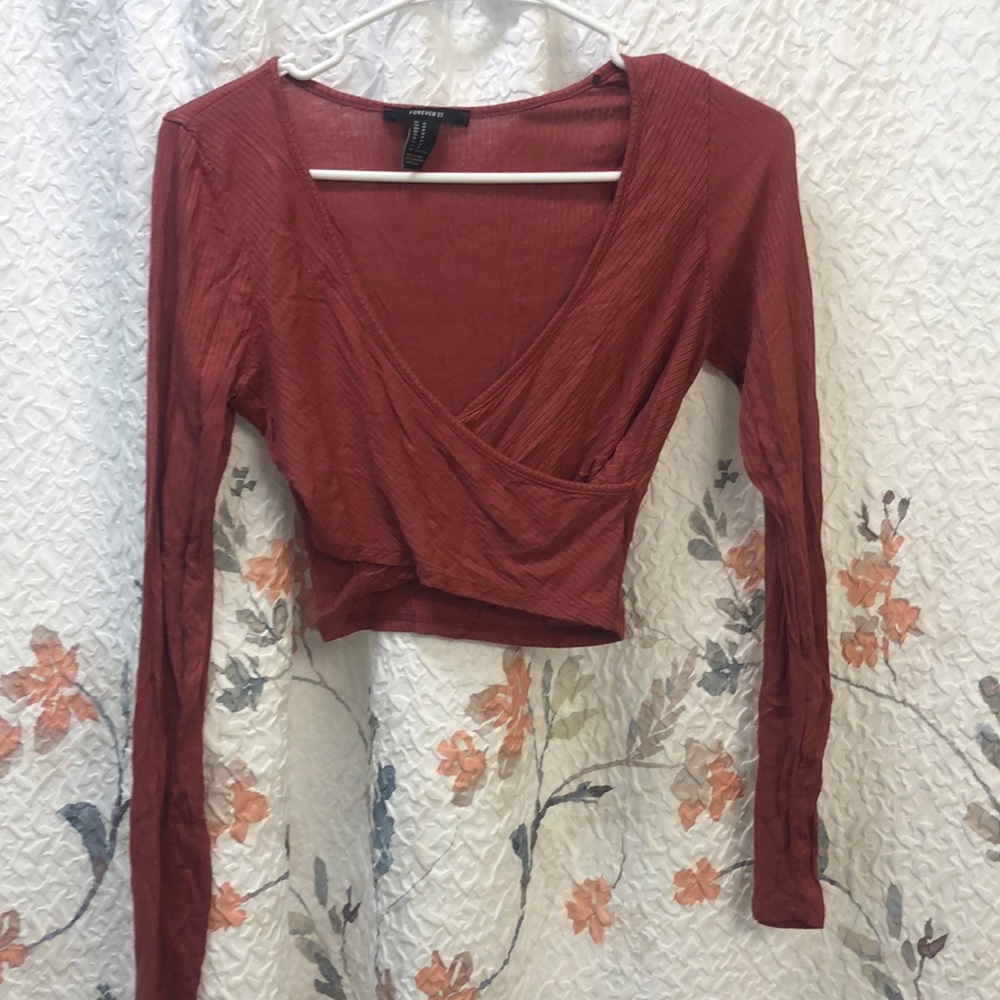 Red Wine colored wrap top